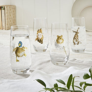 Wrendale Designs Set of 4 Highball Glasses Wrendale Designs Set of 4 Highball Glasses